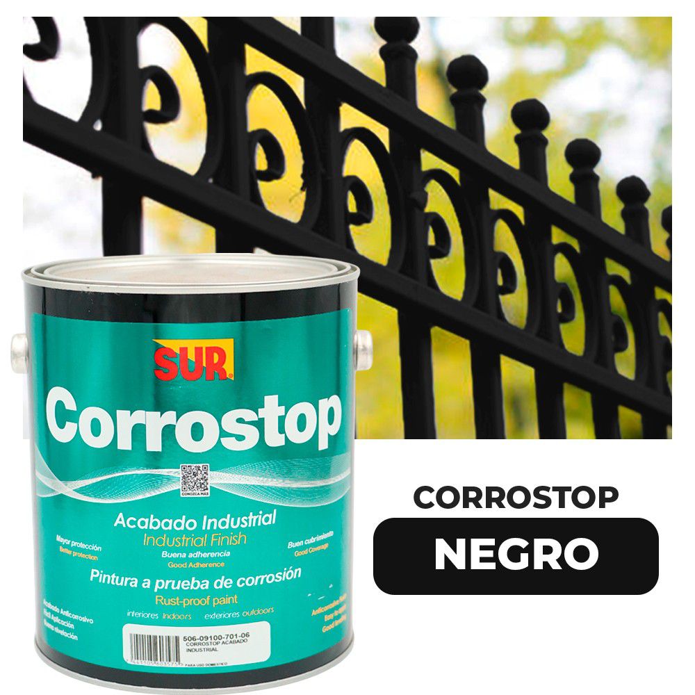 ANTICORROSIVO CORROSTOP 9100 NEGRO GALON SUR (NC)