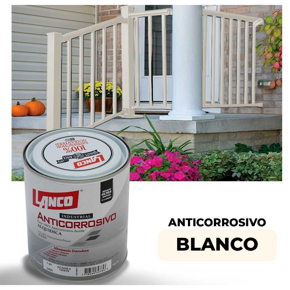 ANTICORROSIVO BRILLO INDUSTRIAL BLANCO 1/4 LANCO