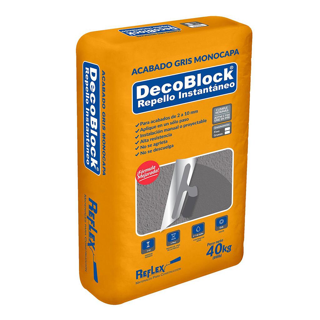 DECOBLOCK GRIS GRANO FINO INTERIOR 40KG. REFLEX