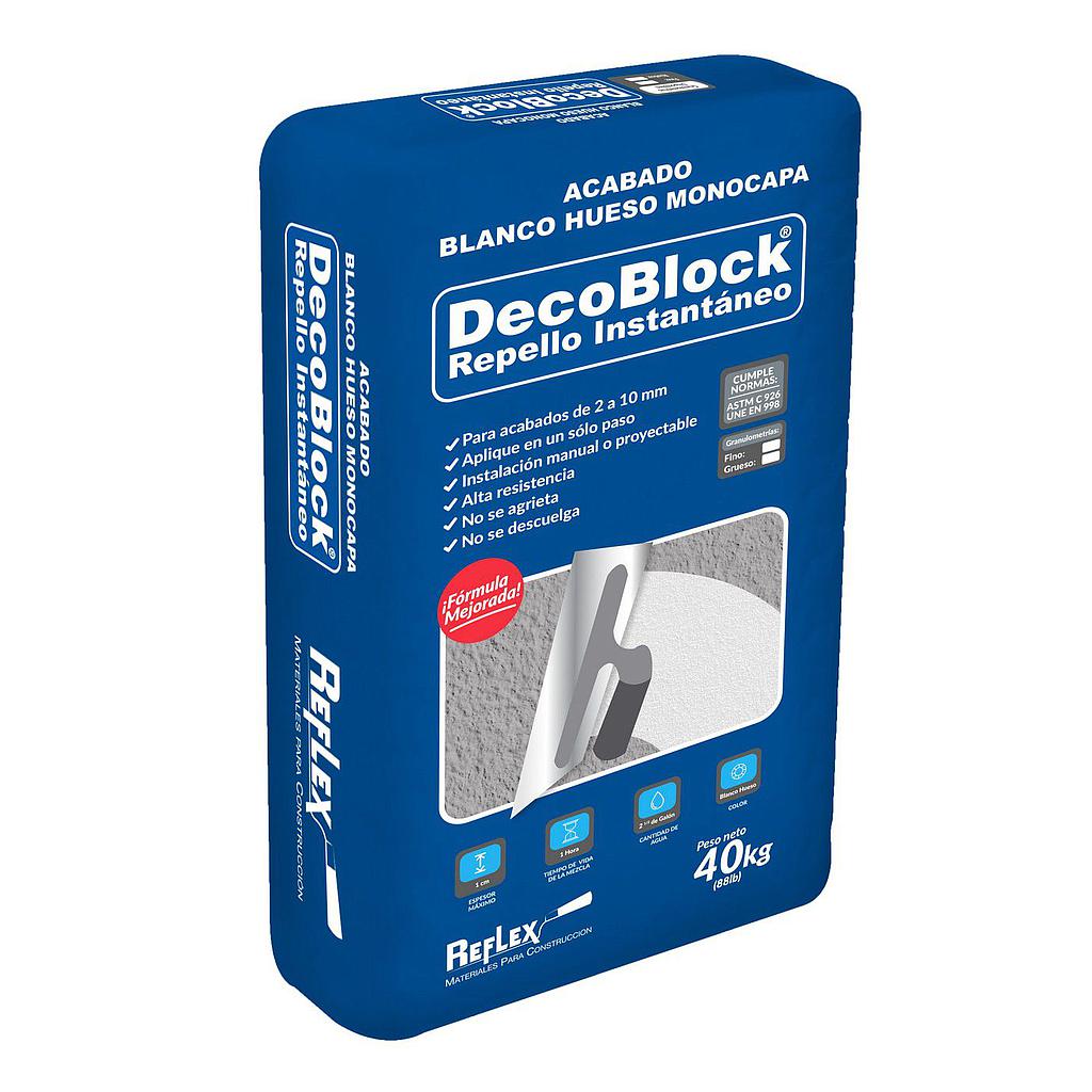 DECOBLOCK BLANCO GRANO FINO INTERIOR 40KG. REFLEX