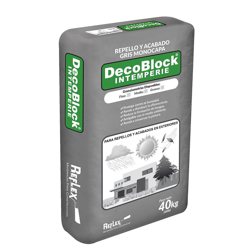 DECOBLOCK GRIS GRANO FINO EXTERIOR 40KG. REFLEX