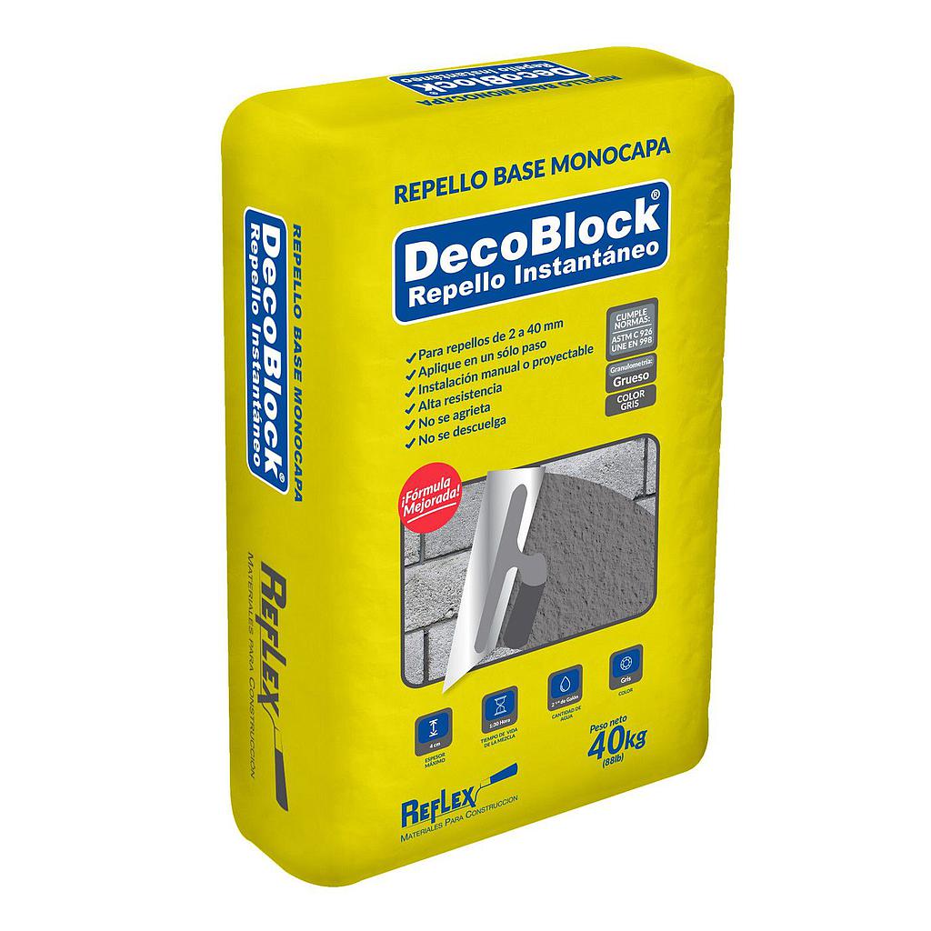 DECOBLOCK GRIS GRANO GRUESO INTERIOR 40KG. REFLEX