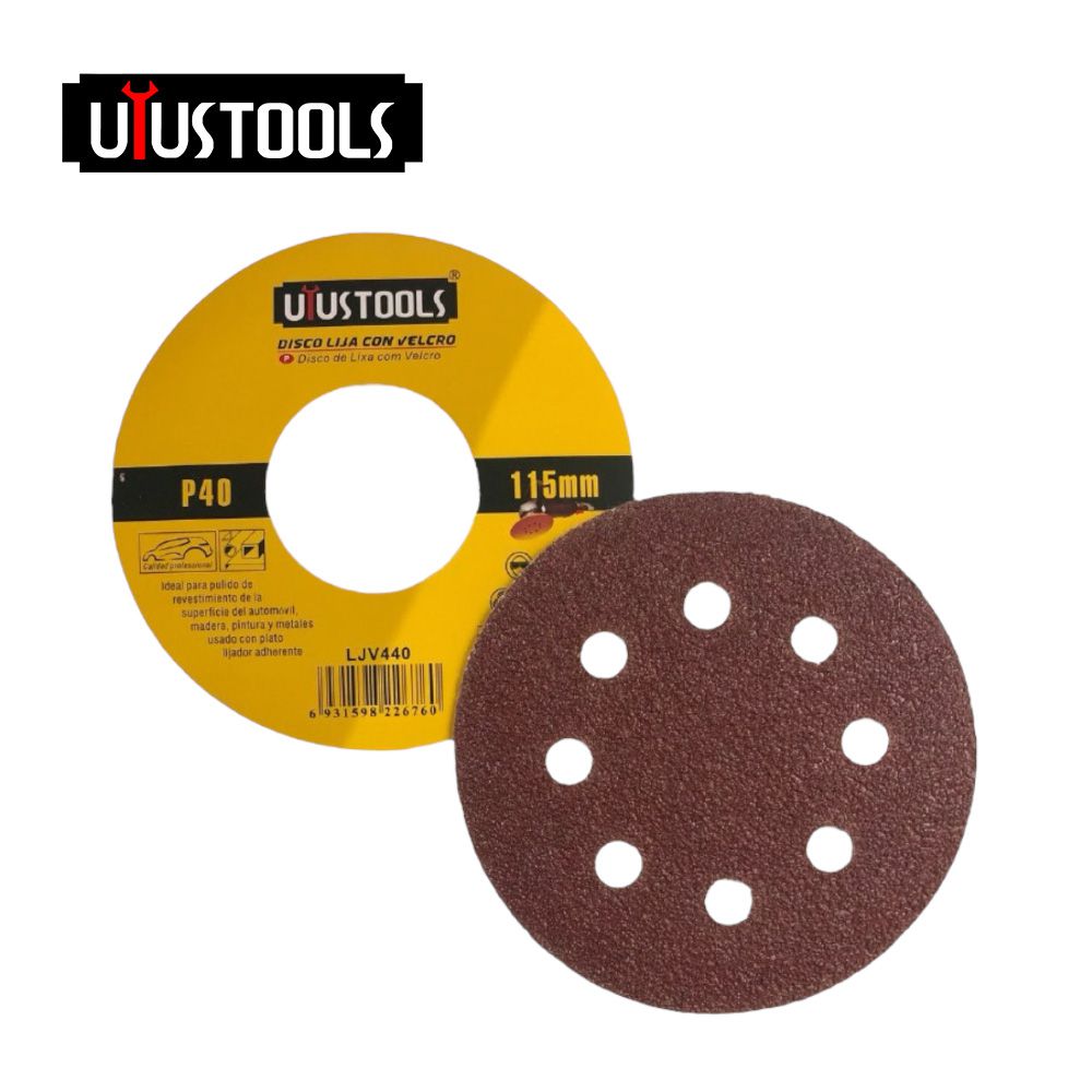 LIJA PARA PULIR CON VELCRO 4 1/2 PULG 40 LJV440 (KIT 50 PCS)