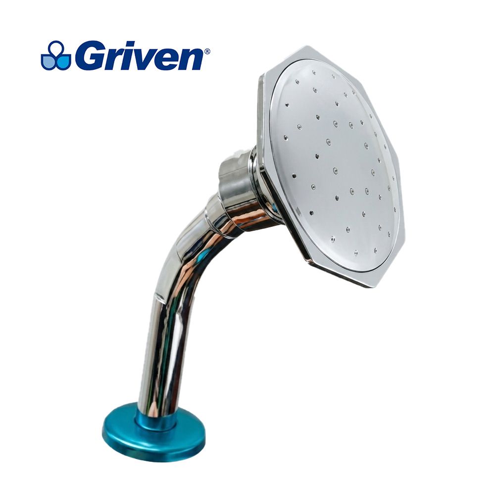 REGADERA PLASTICA CABEZA OCTAGONO CROMADA CON NIPLE GVB-HL-DP-17