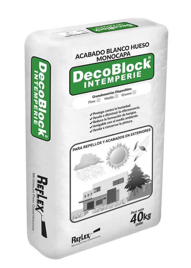 DECOBLOCK GRIS GRANO FINO EXTERIOR 40KG. REFLEX