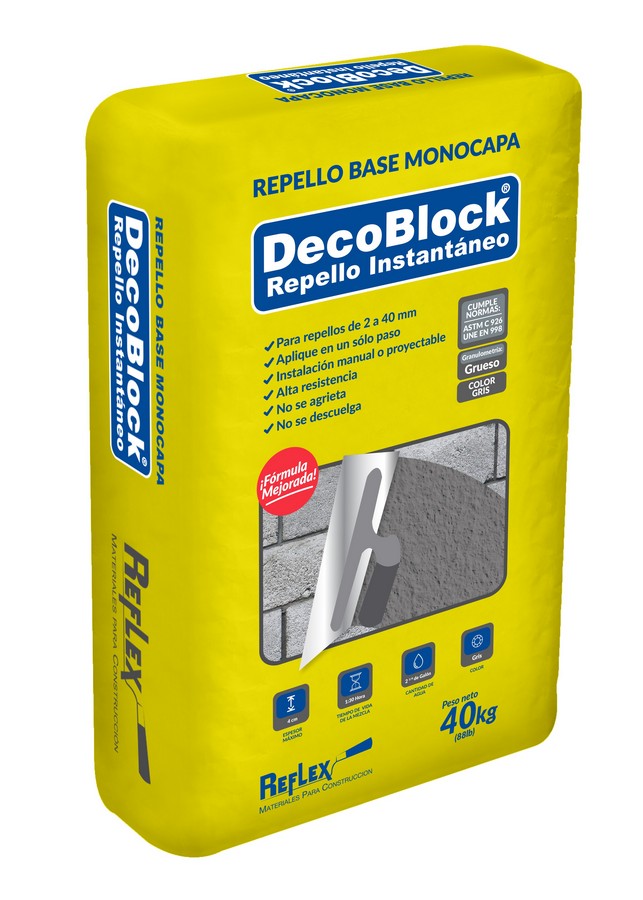 DECOBLOCK GRIS GRANO GRUESO INTERIOR 40KG. REFLEX