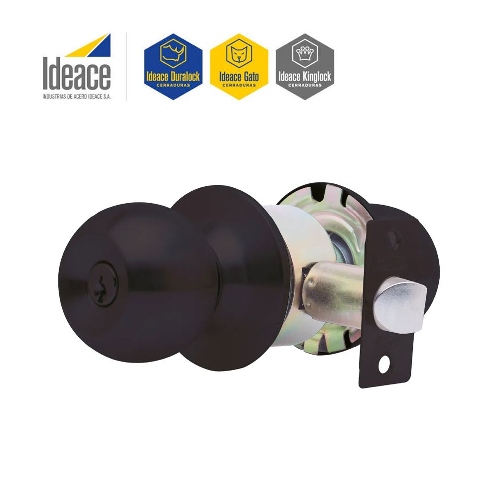 CERRADURA GATO POMO CON LLAVE NEGRO MATE 7101102 /271 /727112