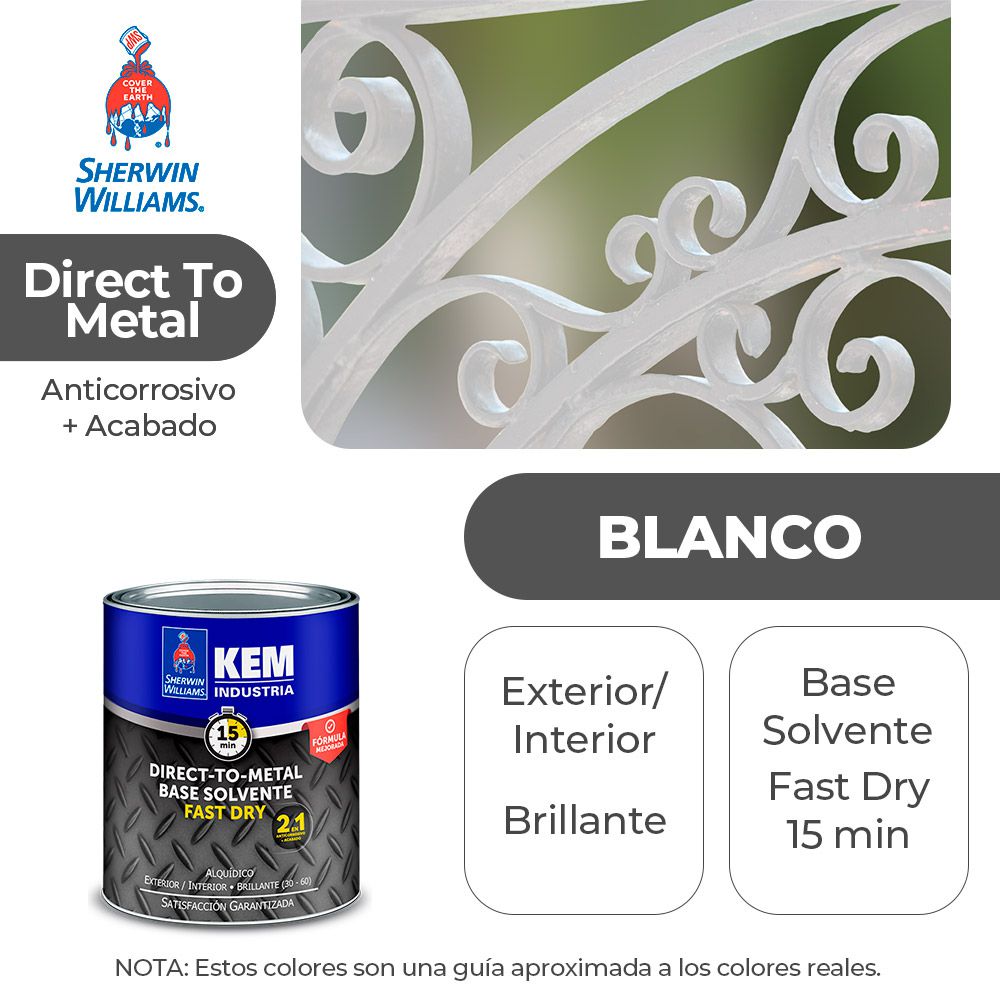 ANTICORROSIVO KEM BASE SOLV. BRILLO BLANCO (DTM) 1/4 SHERWIN E67WSA1-1/4
