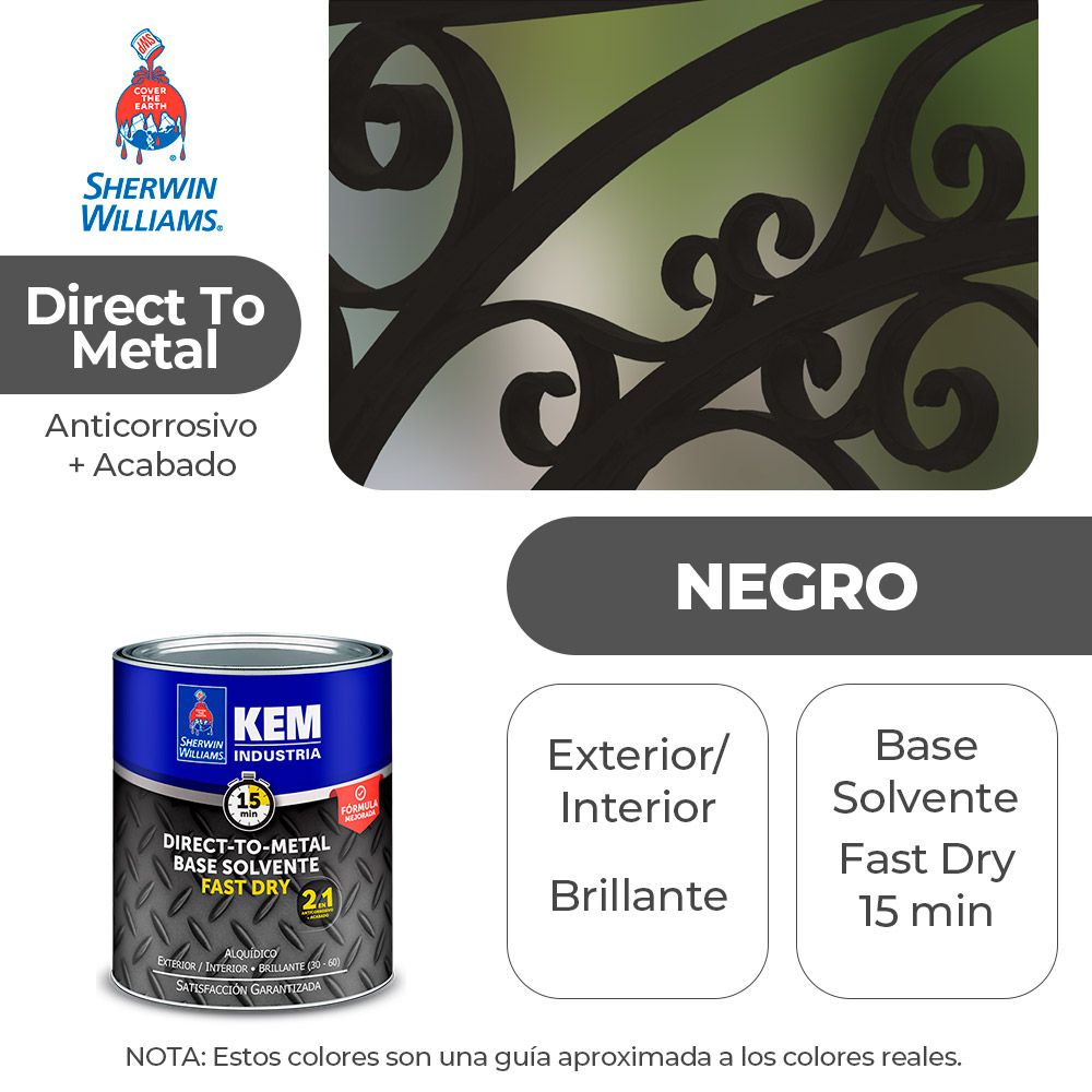 ANTICORROSIVO KEM BASE SOLV. BRILLO NEGRO (DTM) 1/4 SHERWIN E67BSA1-1/4