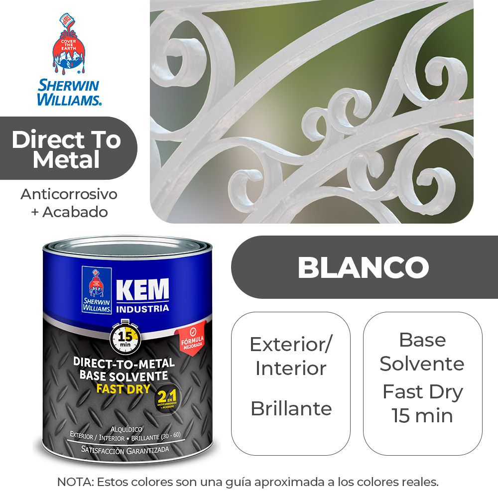 ANTICORROSIVO KEM BASE SOLV. BRILLO BLANCO (DTM) GALON SHERWIN E67WSA1-1