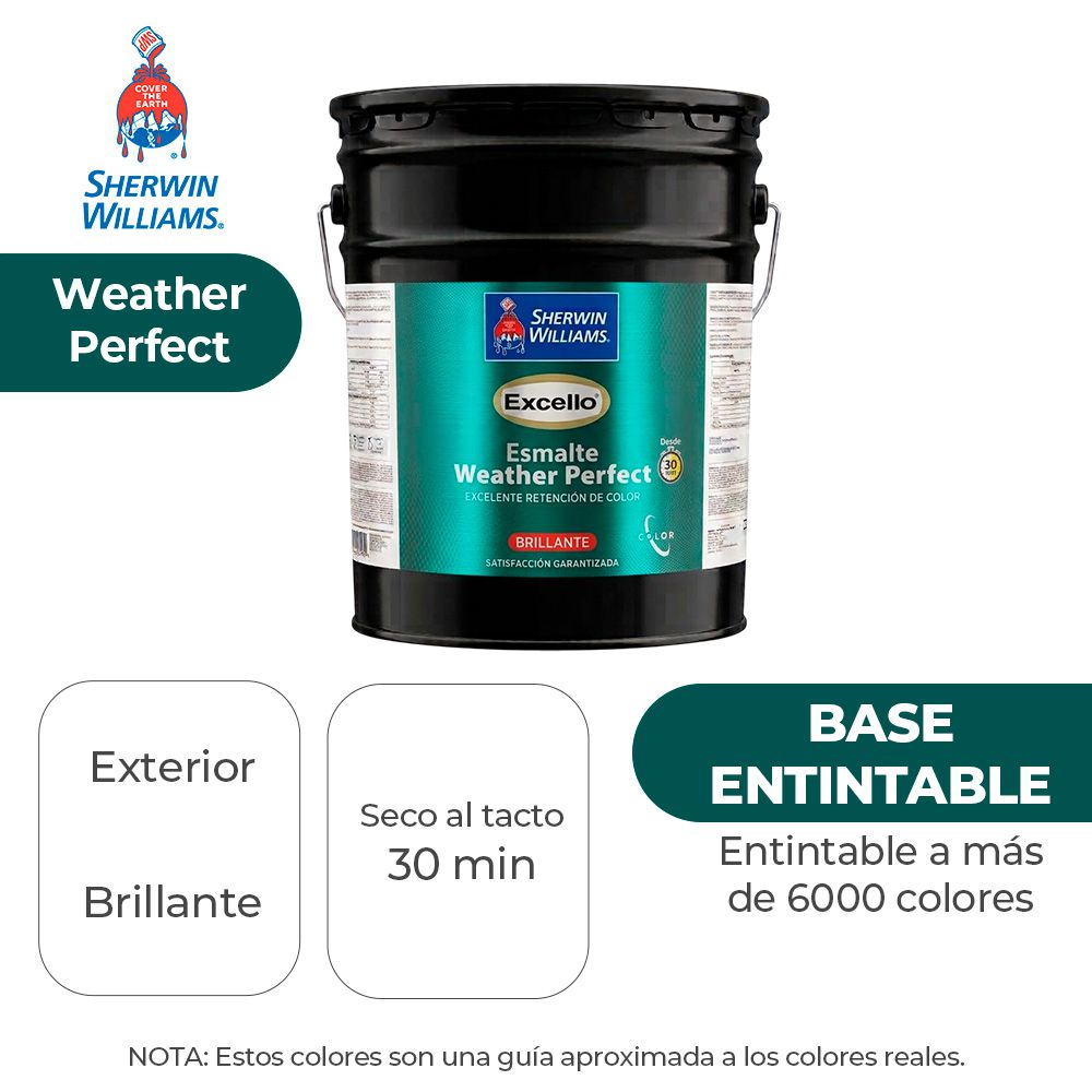EXCELLO WEATHER PERFECT EXTE. BRILLO ESMALTE DEEP CUBETA SHERWIN B39WSA53-5