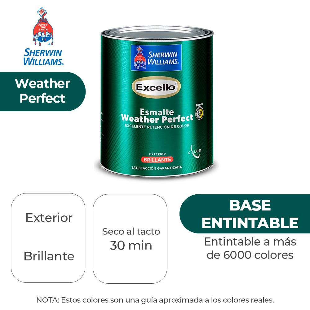 EXCELLO WEATHER PERFECT EXTE. BRILLO ESMALTE ULTRADEEP GALON SHERWIN B39TSA54-1