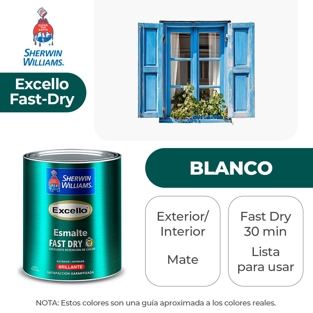 EXCELLO INT. Y EXT. MATE ESMALTE BLANCO GALON SHERWIN B4WSA7-1