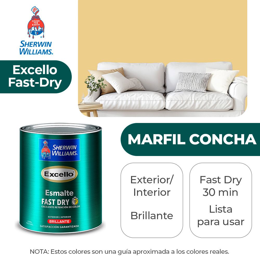 EXCELLO INT. Y EXT. BRILLO ESMALTE MARFIL CONCHA GALON SHERWIN B4H25-1