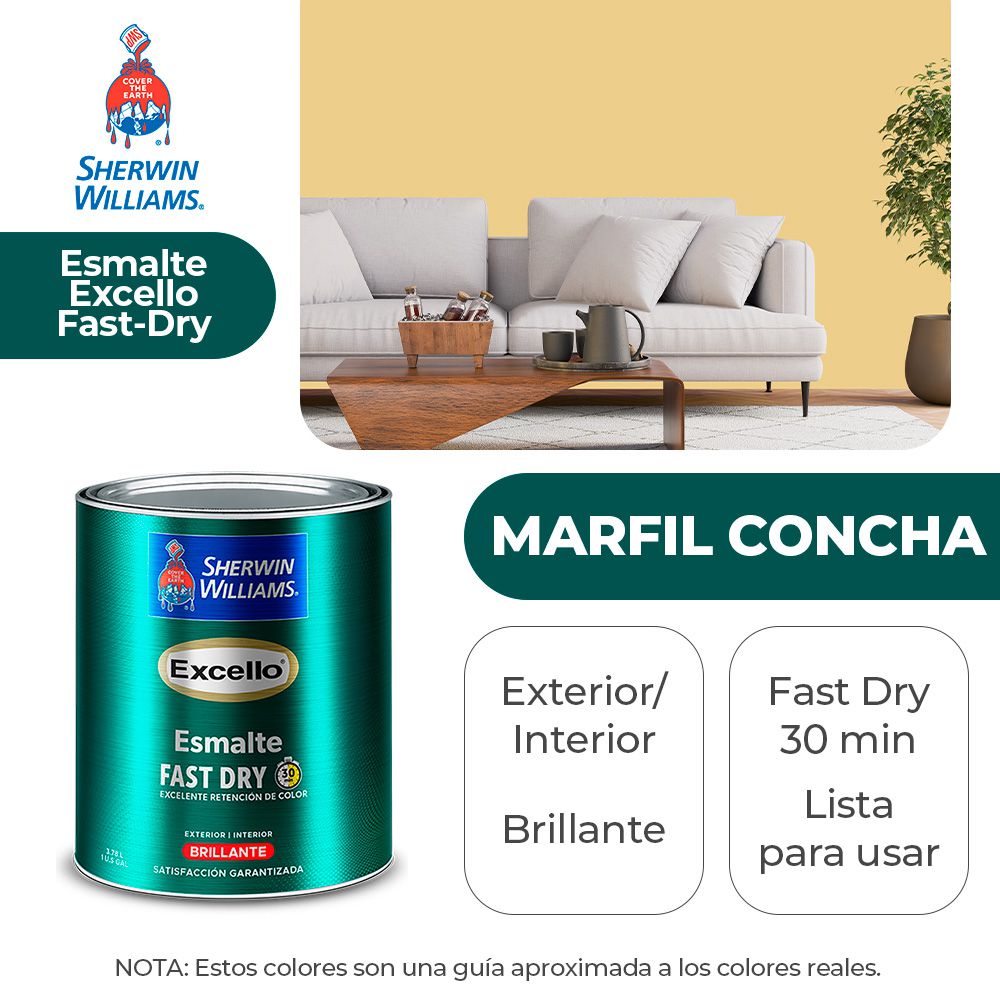 EXCELLO INT. Y EXT. BRILLO ESMALTE MARFIL CONCHA GALON SHERWIN B4H25-1