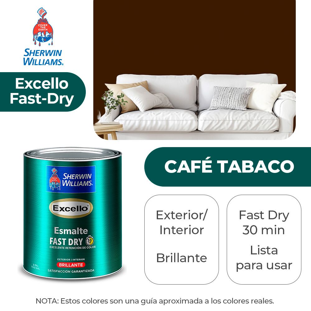 EXCELLO INT. Y EXT. BRILLO ESMALTE CAFE TABACO GALON SHERWIN B4NSA8-1