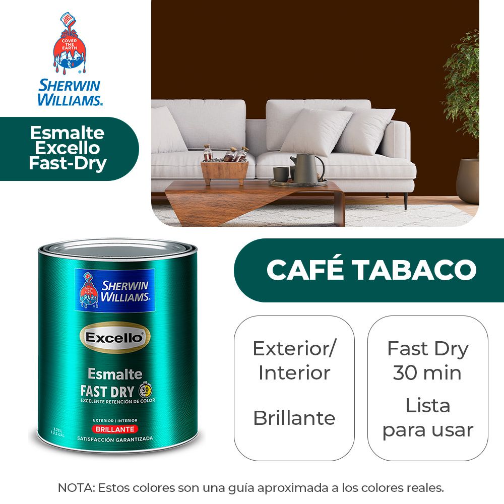 EXCELLO INT. Y EXT. BRILLO ESMALTE CAFE TABACO GALON SHERWIN B4NSA8-1