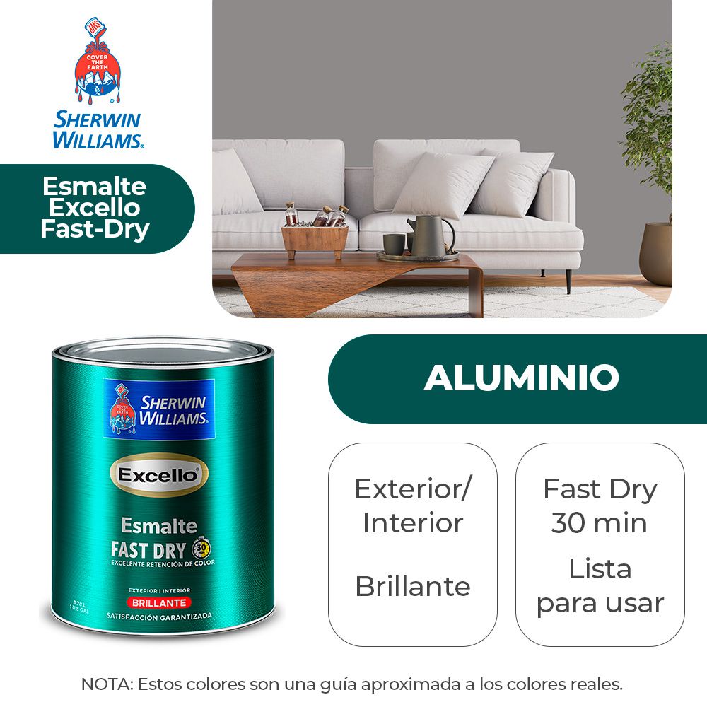 EXCELLO INT. Y EXT. BRILLO ESMALTE ALUMINIO GALON SHERWIN B4SSA1-1