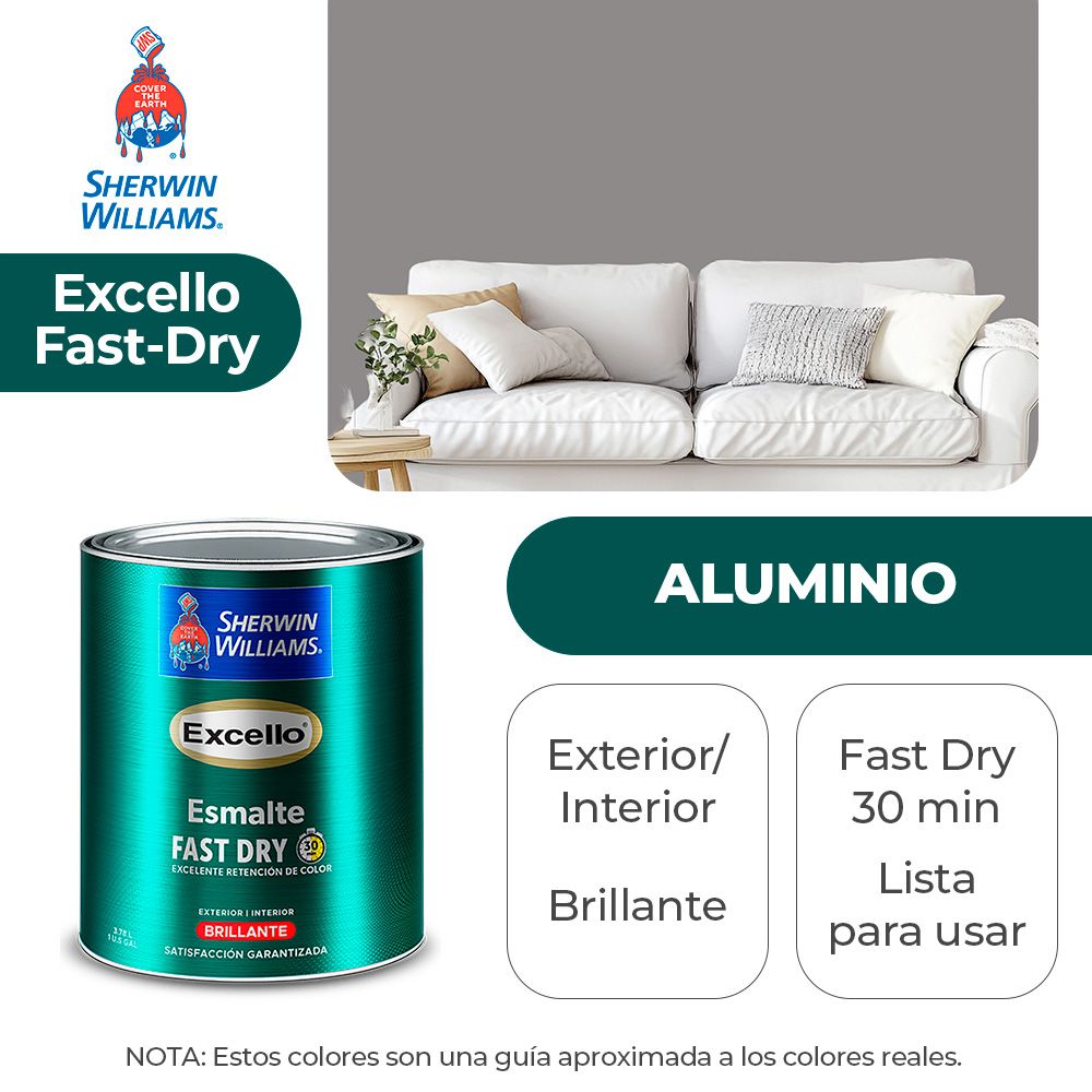 EXCELLO INT. Y EXT. BRILLO ESMALTE ALUMINIO GALON SHERWIN B4SSA1-1
