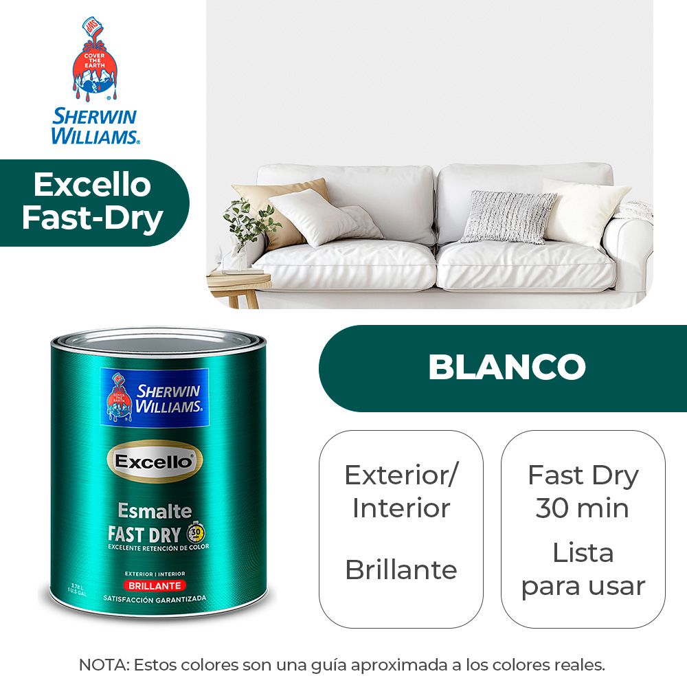 EXCELLO INT. Y EXT. BRILLO ESMALTE BLANCO GALON SHERWIN B4W56-1