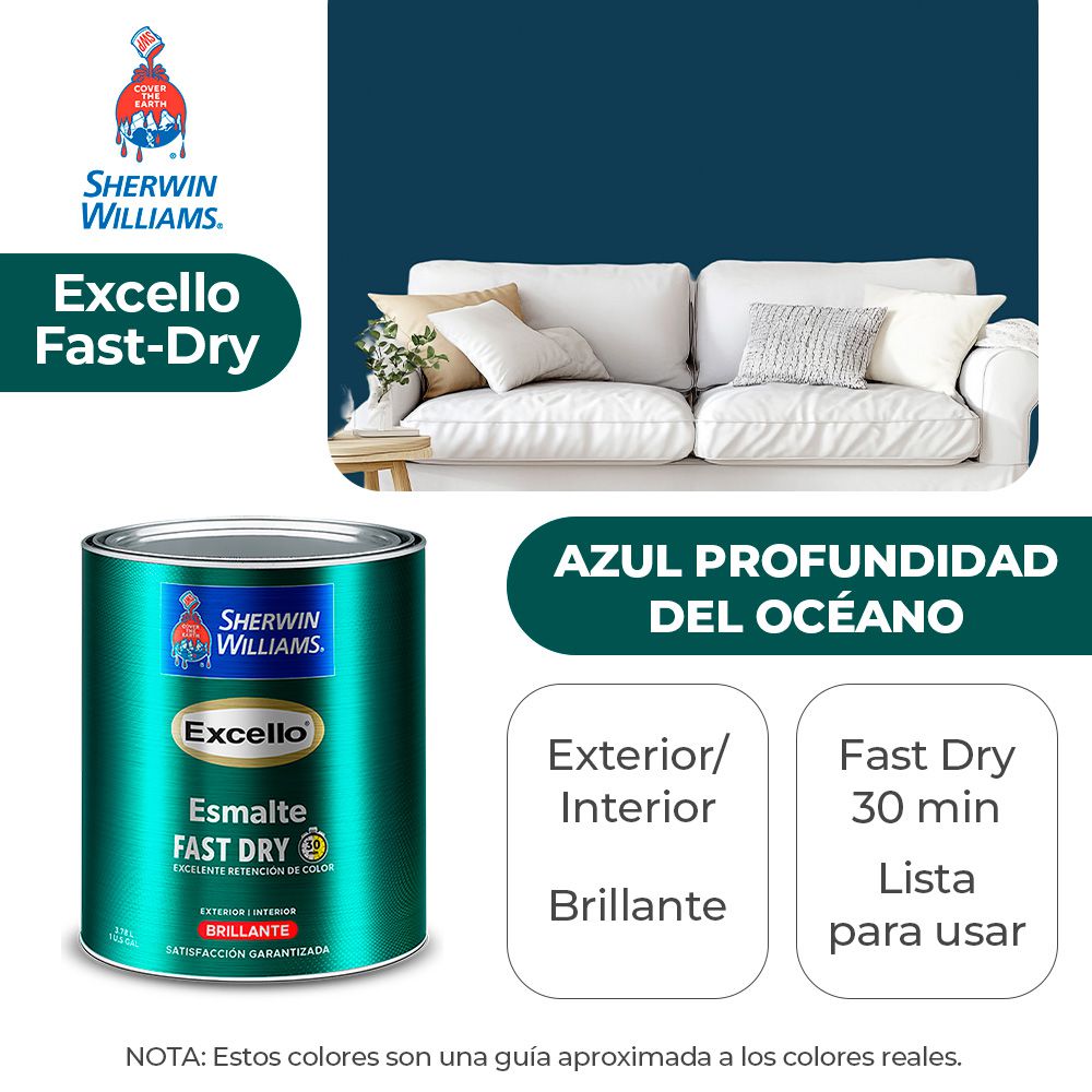 EXCELLO INT. Y EXT. BRILLO ESMALTE AZUL PROF. DEL OCEANO GALON SHERWIN B4LSA11-1