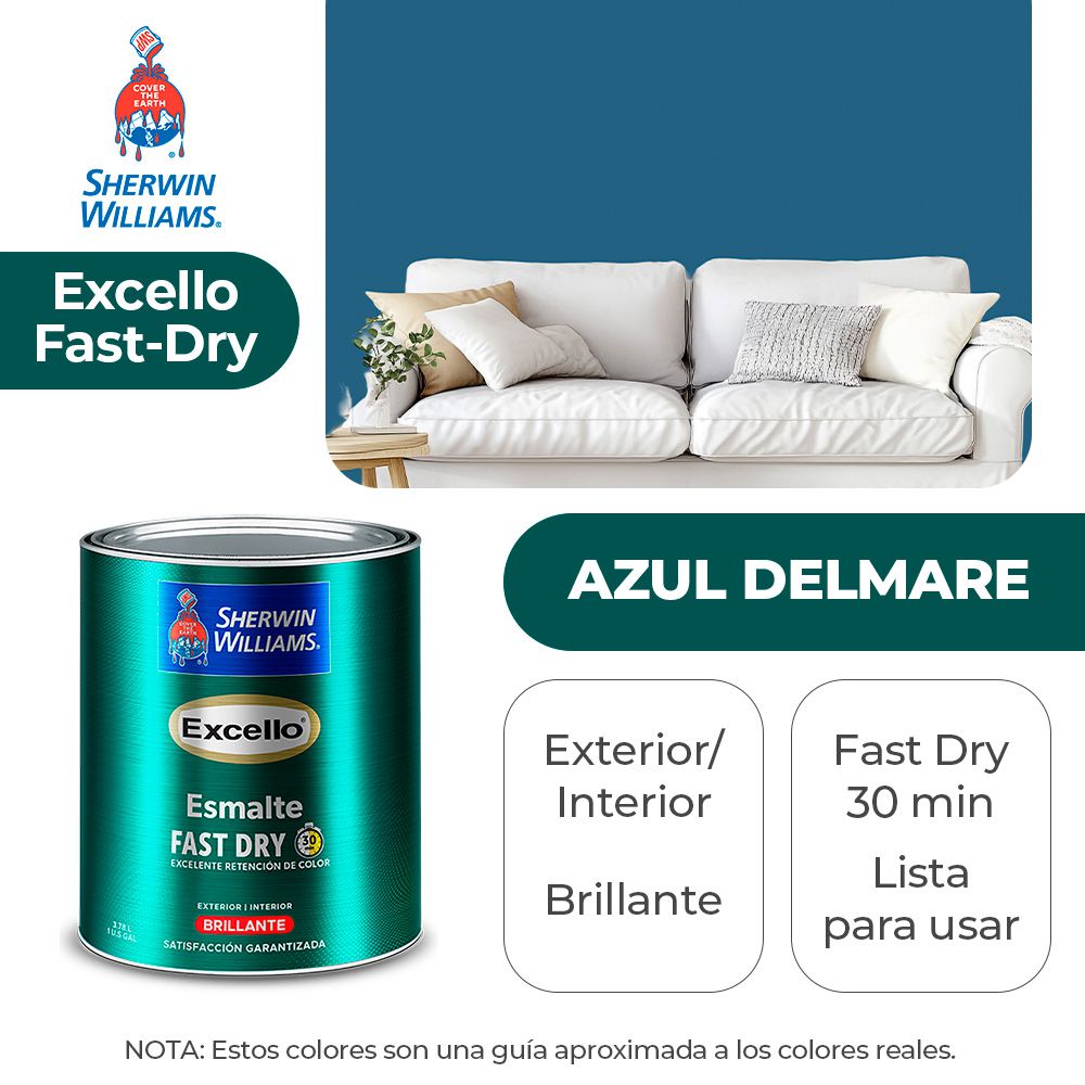 EXCELLO INT. Y EXT. BRILLO ESMALTE AZUL DELMARE GALON SHERWIN B4LSA13-1