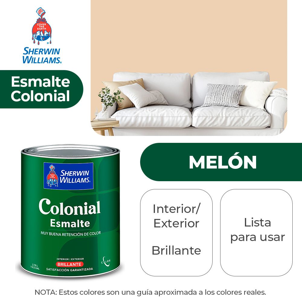 COLONIAL STYLE INT. Y EXT. BRILLO ESMALTE MELON GALON SHERWIN B82ESA6-1
