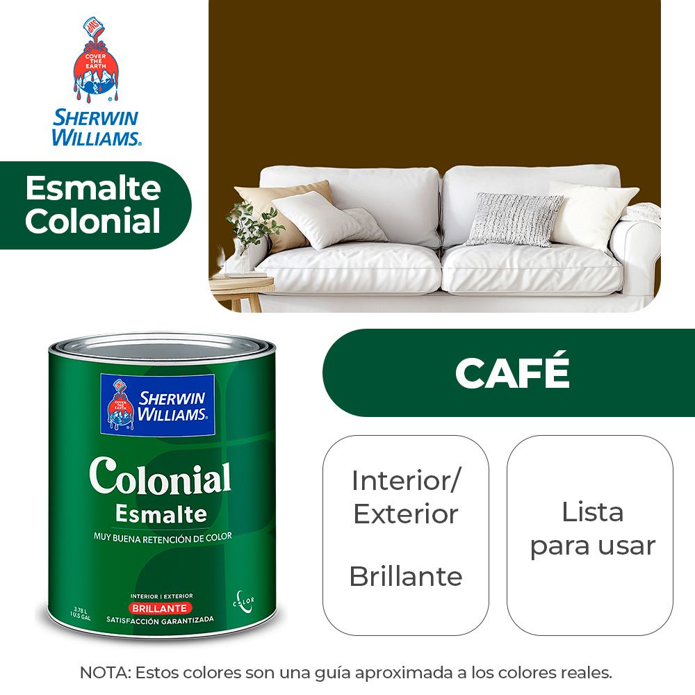 COLONIAL STYLE INT. Y EXT. BRILLO ESMALTE CAFÉ GALON SHERWIN B82NSA3-1