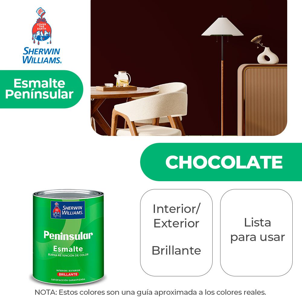 PENINSULAR INT. Y EXT. BRILLO ESMALTE CHOCOLATE 1/4 SHERWIN K58NSA1-1/4