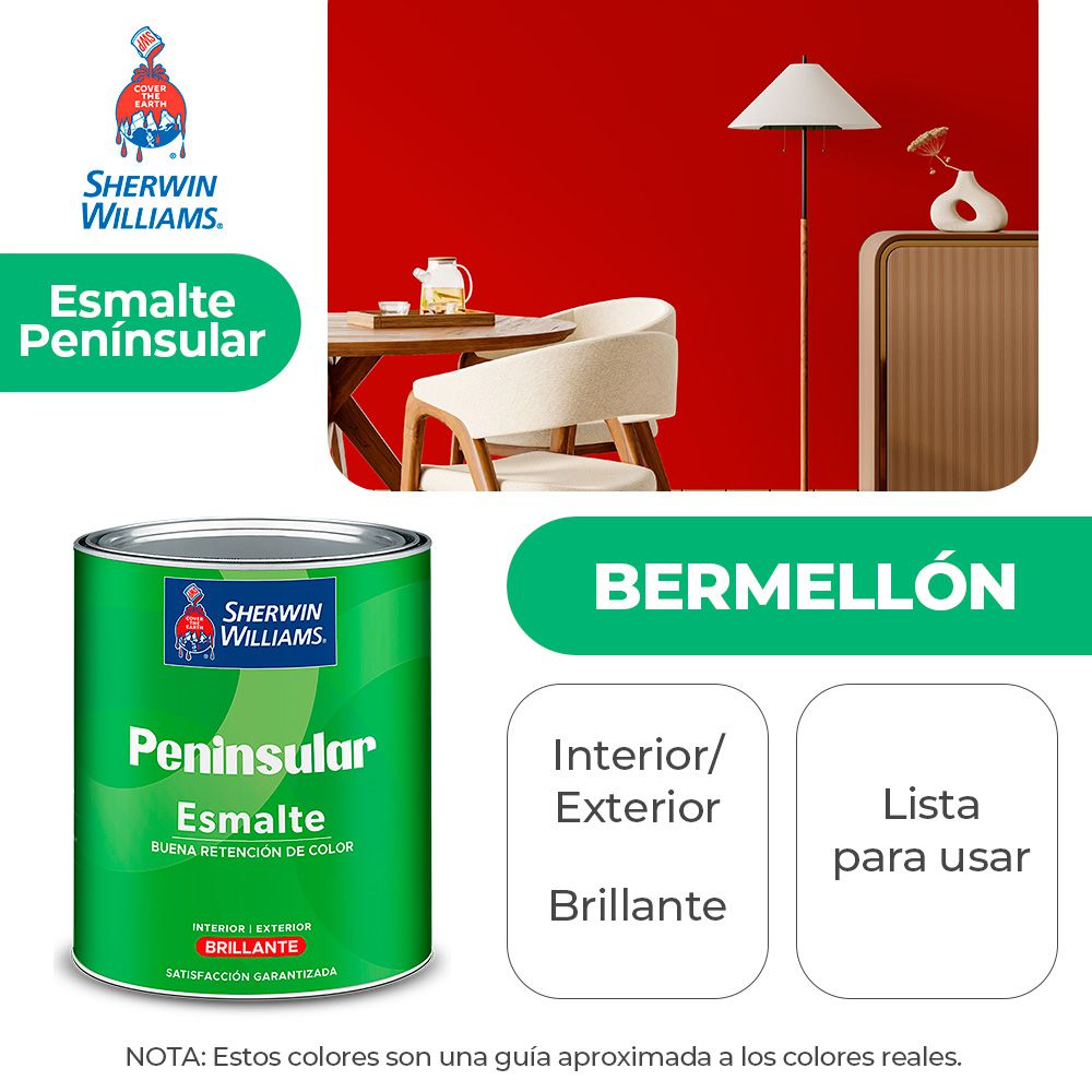PENINSULAR INT. Y EXT. BRILLO ESMALTE BERMELLON GALON SHERWIN K58RSA2-1
