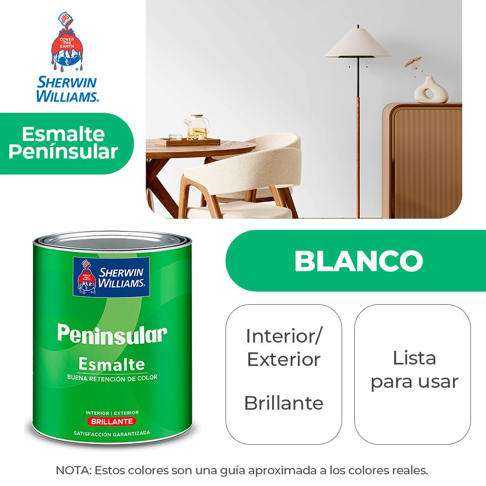 PENINSULAR INT. Y EXT. BRILLO ESMALTE BLANCO GALON SHERWIN K58WSA1-1