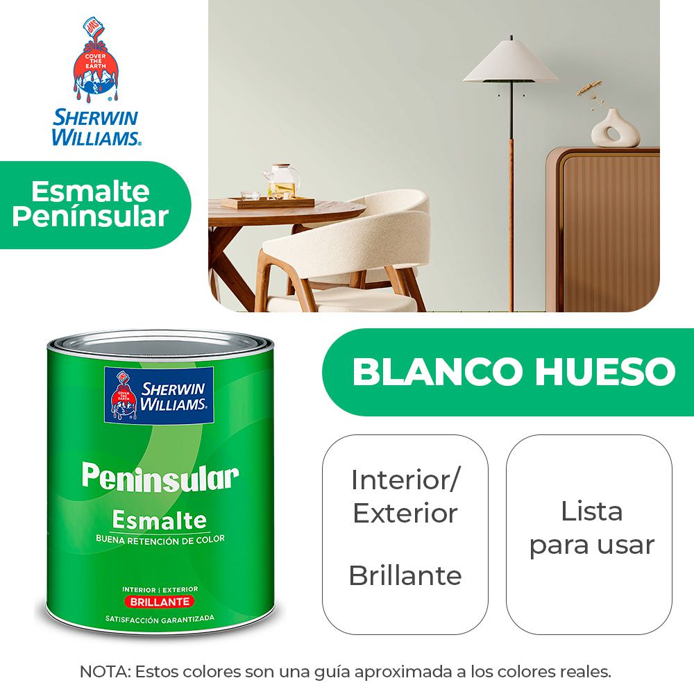 PENINSULAR INT. Y EXT. BRILLO ESMALTE BLANCO HUESO GALON SHERWIN K58WSA2-1