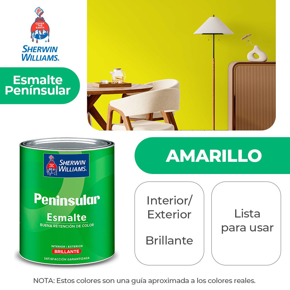PENINSULAR INT. Y EXT. BRILLO ESMALTE AMARILLO GALON SHERWIN K58YSA1-1
