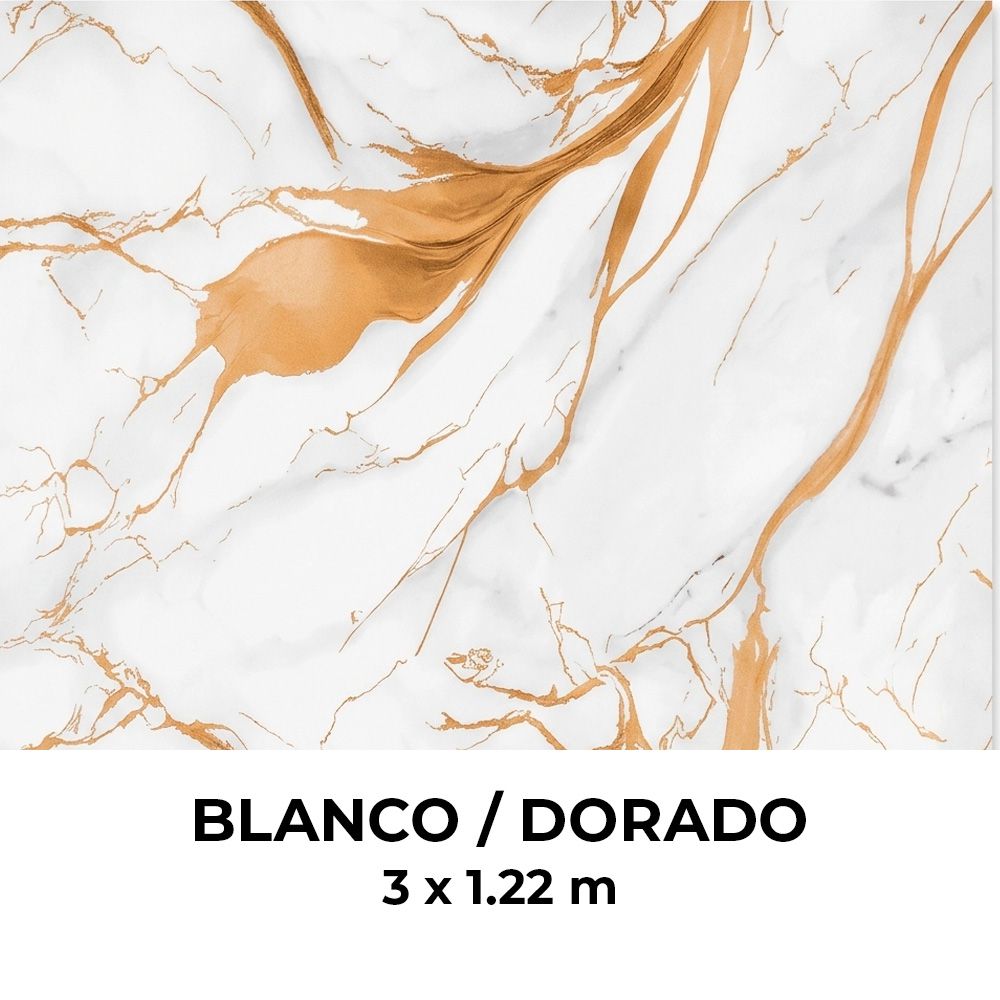 PANEL VINILICO CON ADHESIVO BLANCO/DORADO 3MTSX1.22MTS HP1005-3