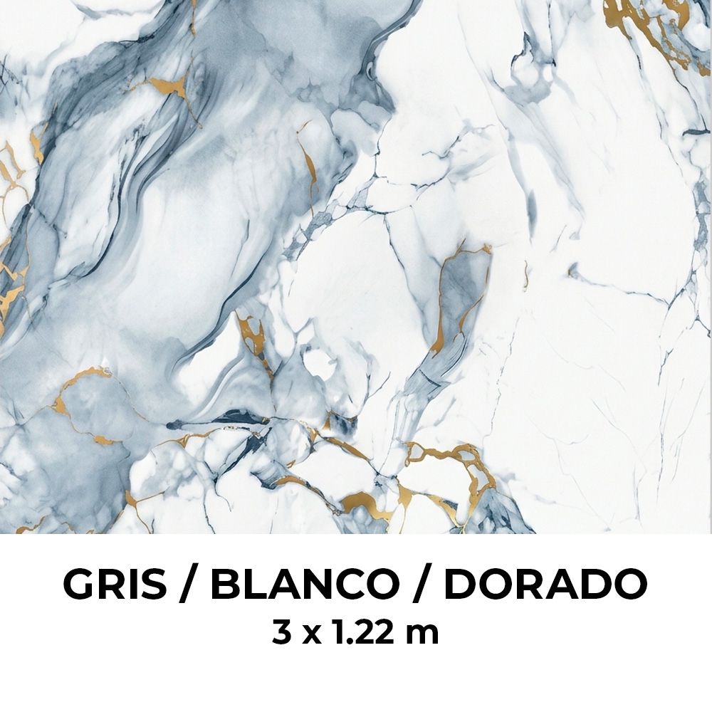 PANEL VINILICO CON ADHESIVO GRIS/DORADO/BLANCO 3MTSX1.22MTS HP1026-3