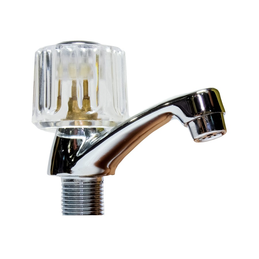 LLAVE PARA LAVABO SENCILLA METAL ACRILICO 28-003