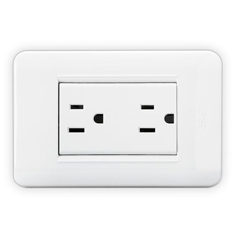 TOMA DOBLE POLAR. INTEG. BLANCO DOMINO SENCIA BTICINO AP1228 (DESC)