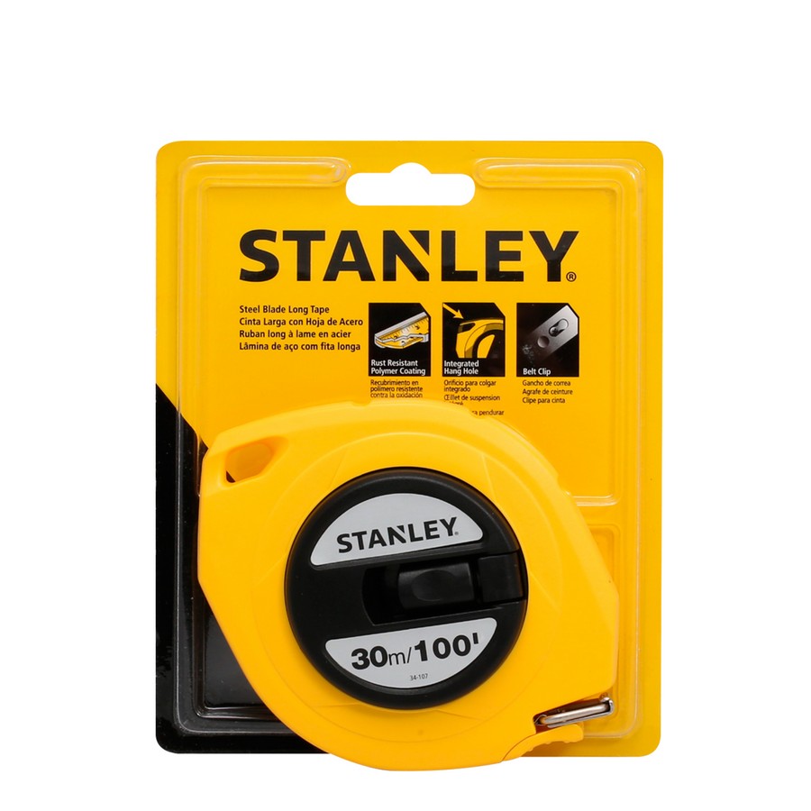 CINTA METRICA 30 MTS. METAL STANLEY 34-107S