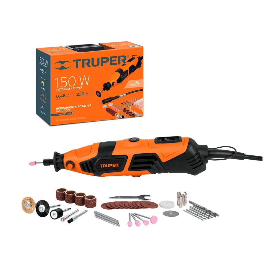 DREMEL 150 WATTS CON ESTUCHE Y KIT 16 PZAS. 127V-1.2A TRUPER 17449