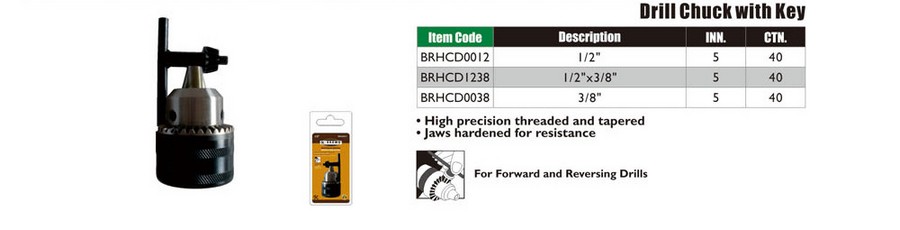 BROQUERO P/TALADRO BROWN 3/8 PULG BRHCD0038