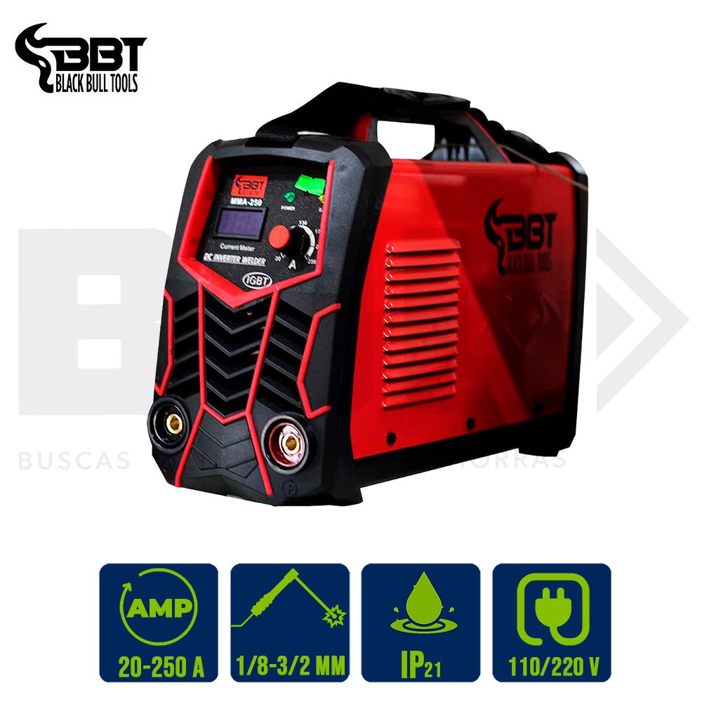 SOLDADOR INVERTER 250AMPS BI-VOLTAJE 110/220V BBT MMA250
