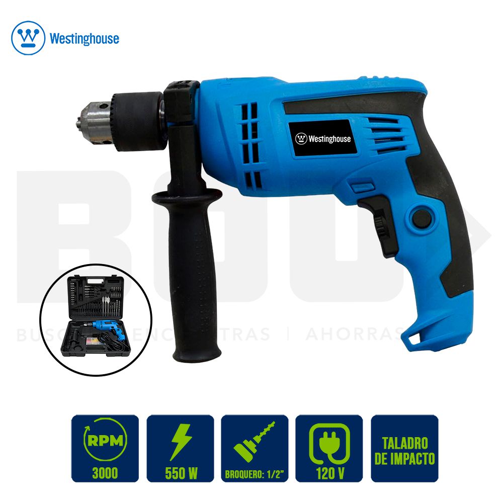 TALADRO IMPACTO WH 1/2 PULG 550W PT31008 KIT 106 PCS (NC)