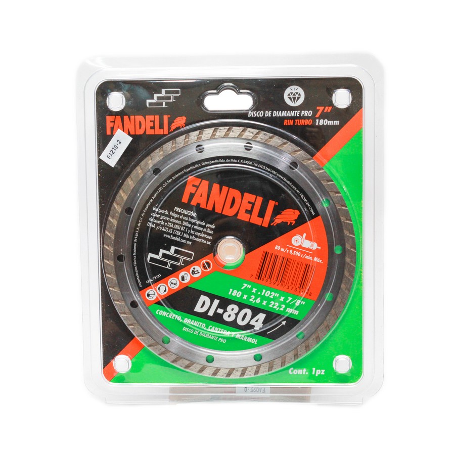 DISCO DIAMANTE FANDELI 7 1/4 PULG HUMEDO (TURBO) 73731