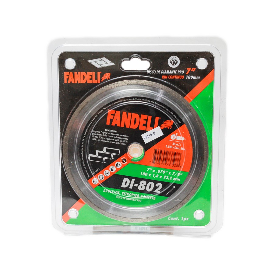 DISCO DIAMANTE FANDELI 7 1/4 HUMEDO 73728