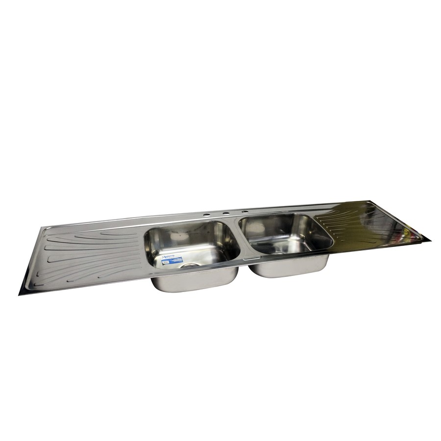 FREGADERO ACERO INOX 2 DEP 2 ESC. 1.80X0.50MTS P-11585