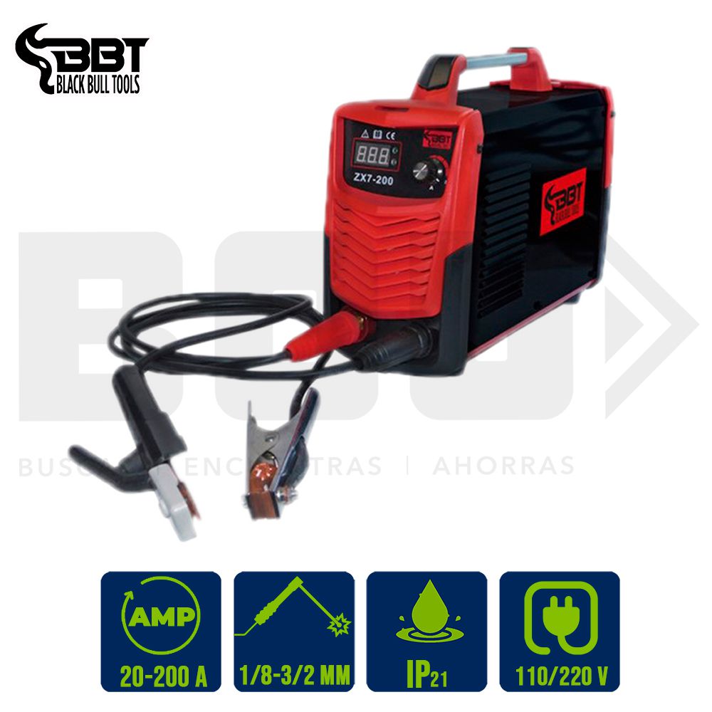 SOLDADOR INVERTER 200AMPS BI-VOLTAJE 110/220V BBT ZX7-200