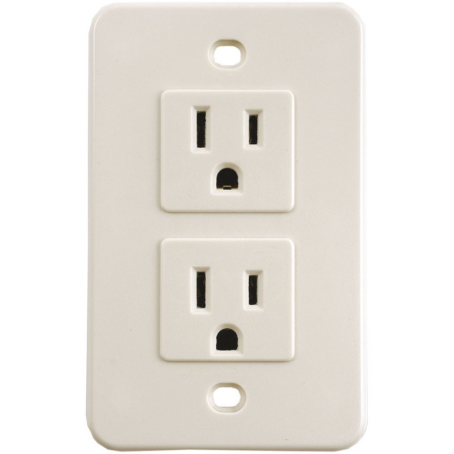 TOMA CTE. HEMBRA DOBLE CON PLACA 2263/2264 MARFIL