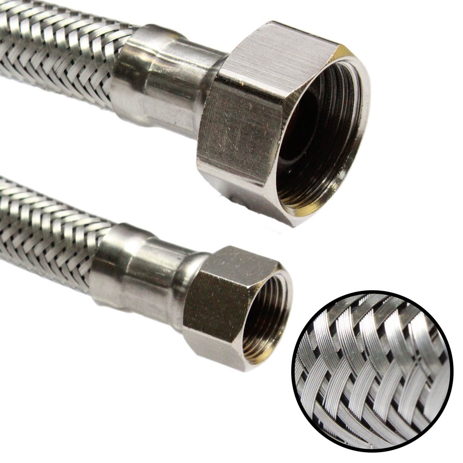 TUBO ABASTO 20 PULG PARA LAVABO ACERO INOX. 3/8 X 1/2 13A-022-123820 (NC)