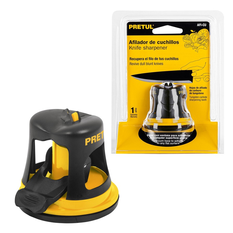 AFILADOR DE CUCHILLOS HOJA LISA C/VENTOSA P/FIJAR PRETUL 24140