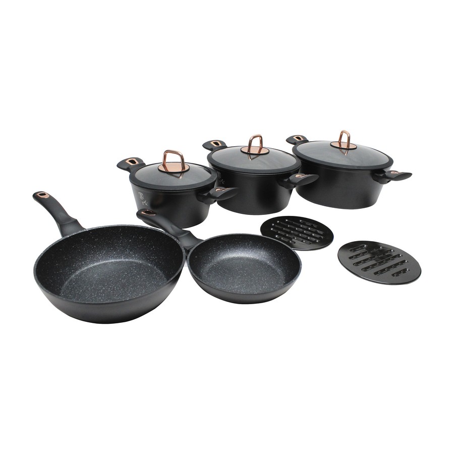 BATERIA COCINA 10 PZS BH-1645N NEGRO